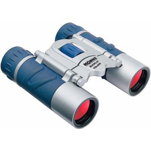 Konus Usa Konus 2024 Explo 10x25mm Binoculars, Central Focus, Ruby Coating, Blue/Silver 2024